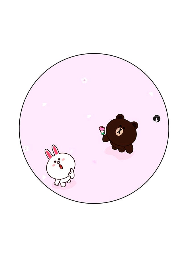A Bear And Rabbit Printed Mouse Pad Multicolour