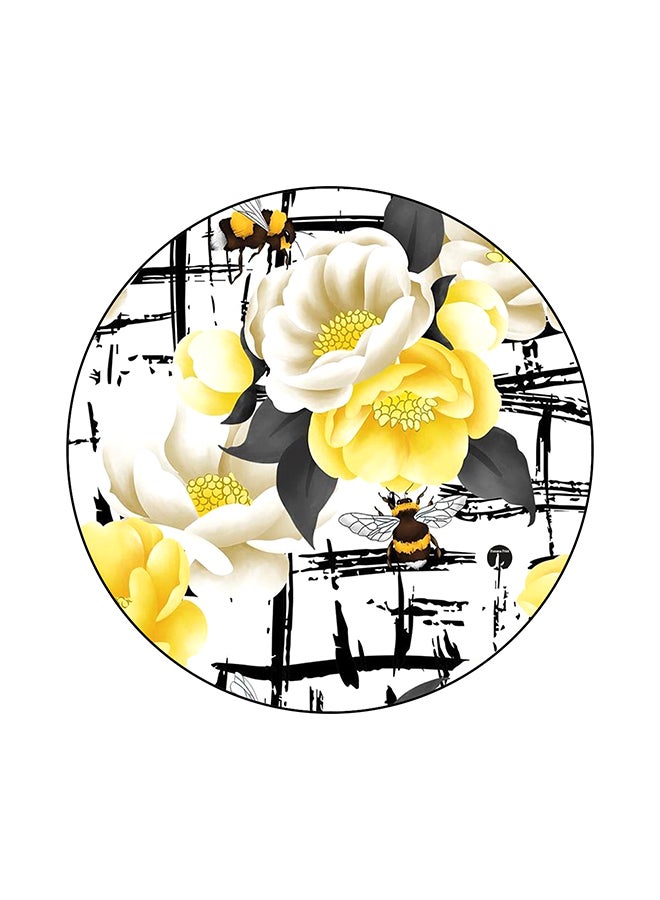 BP Flowers Printed Mouse Pad White/Yellow/Black