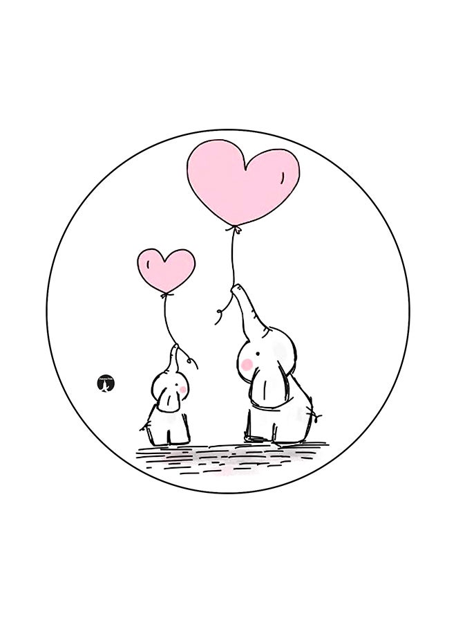 بي بي لوح ماوس بطبعة فيلة أبيض/أسود/وردي