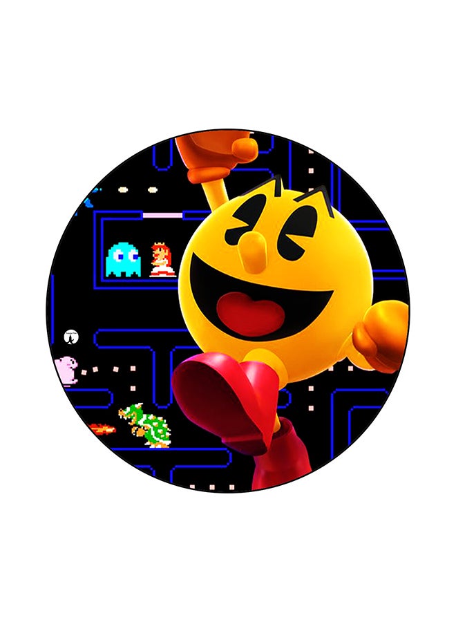 لوحة ماوس مطبوع عليها رسمة من لعبة الفيديو "Pac Man" متعدد الألوان