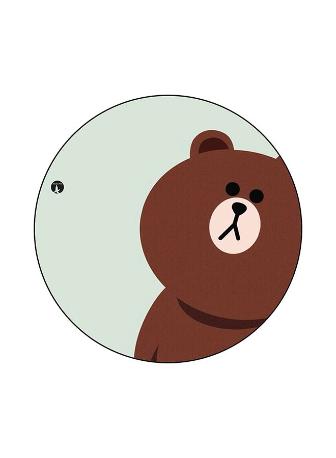 BP A Bear Printed Mouse Pad Brown/Blue/Beige