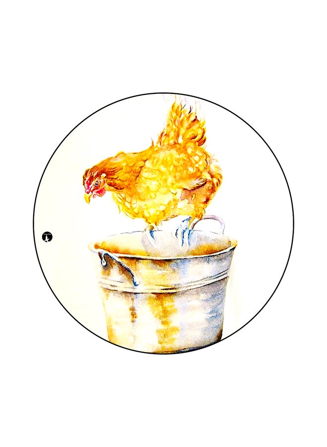 BP A Chicken Printed Mouse Pad Gold/White