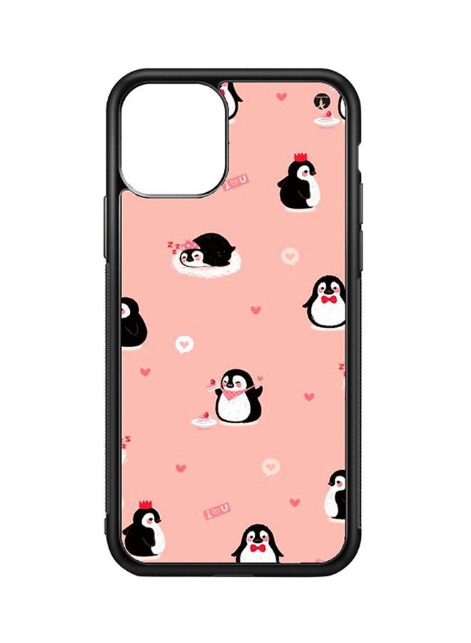 Protective Case Cover For iPhone 11 Penguins (Black Bumper)