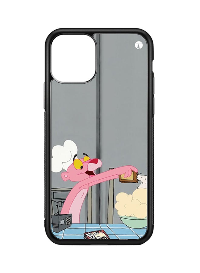 Protective Case Cover For Apple iPhone 11 Pro Max Pink Panther (Black Bumper)