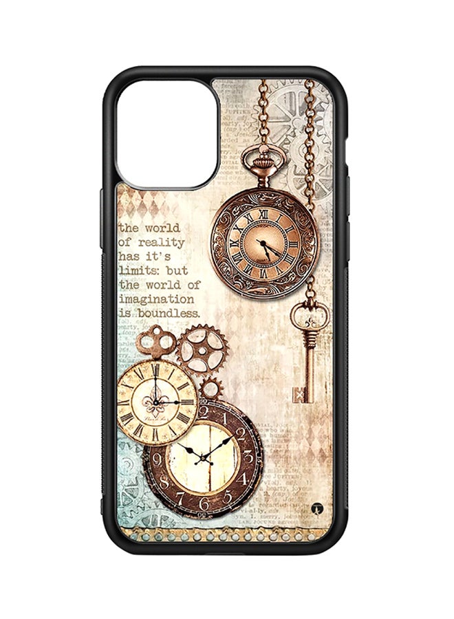Protective Case Cover For Apple iPhone 11 Pro Max Vintage Art (Black Bumper)