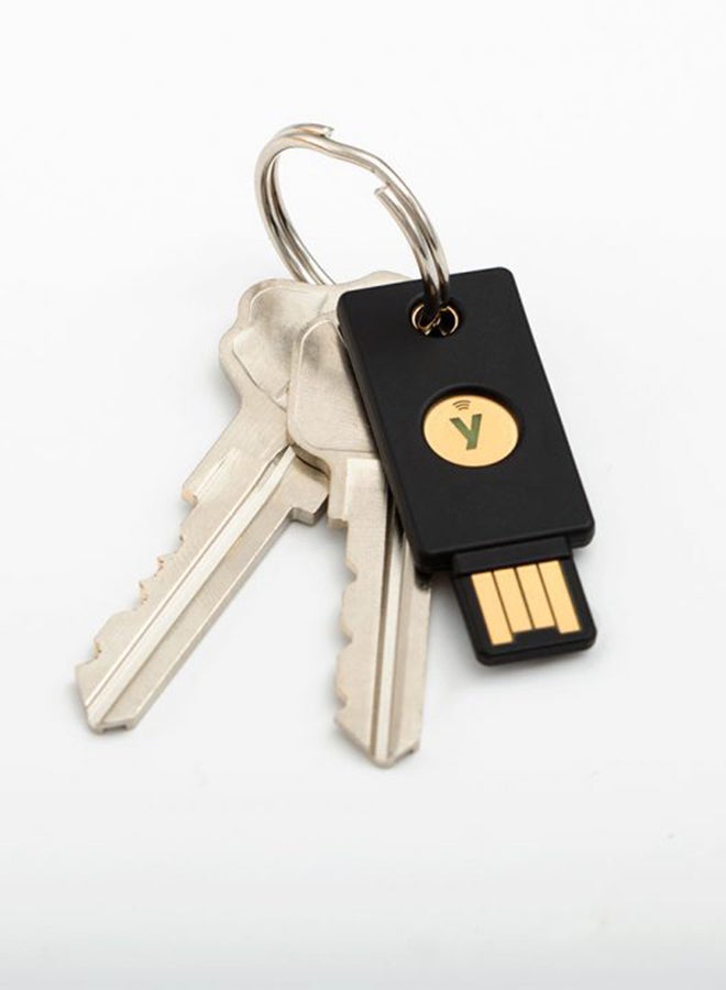 Yubico - YubiKey Series 5 NFC Security Key Black/Gold - Image 1