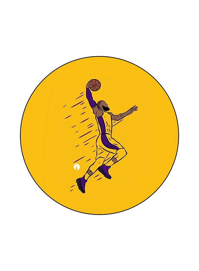 BP Basketball Player Printed Mouse Pad Yellow/Purple
