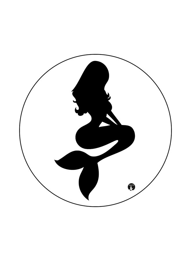 BP A Mermaid Printed Mouse Pad Black/White