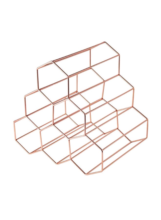 Metal Wine Rack Rose Gold 11.4 x 8.8 x 11inch  - Image 1