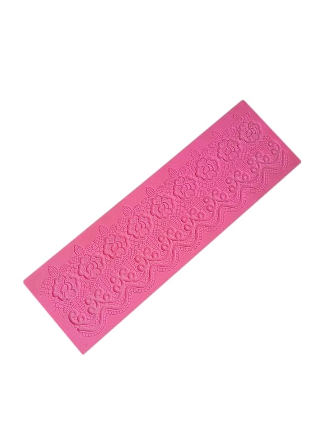 Fondant Lace Decor Silicone Baking Mould Pink 33.5 X 10.4 X 0.3cm