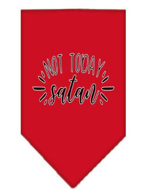Not Today Satan Screen Print Bandana Red L