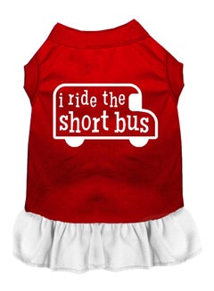 I Ride The Short Bus Screen Print Dress Red/White S