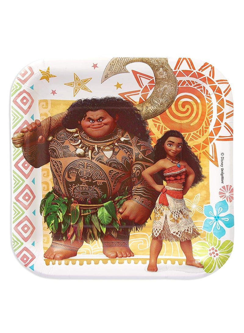 American Greetings 8-Piece Disney Moana Printed Dessert Plate Set 8 x 7inch - Image 2