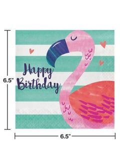 كرييتف كونفيرتينج طقم فوط مائدة ورقية للحفلات مزينة بطبعة "Happy Birthday" من 16 قطعة 6.5بوصة  - Image 2