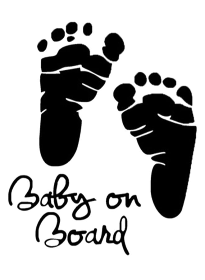 U-HOOME Baby On Board Funny Foot Print Car Sticker  - Image 1