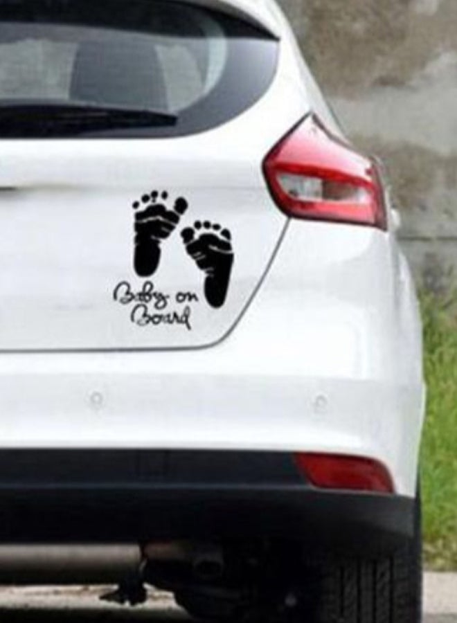 U-HOOME Baby On Board Funny Foot Print Car Sticker  - Image 2