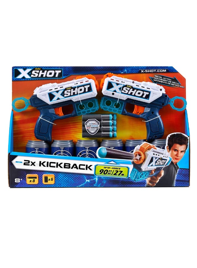 2-Piece Double Kickback Foam Dart Blaster Set