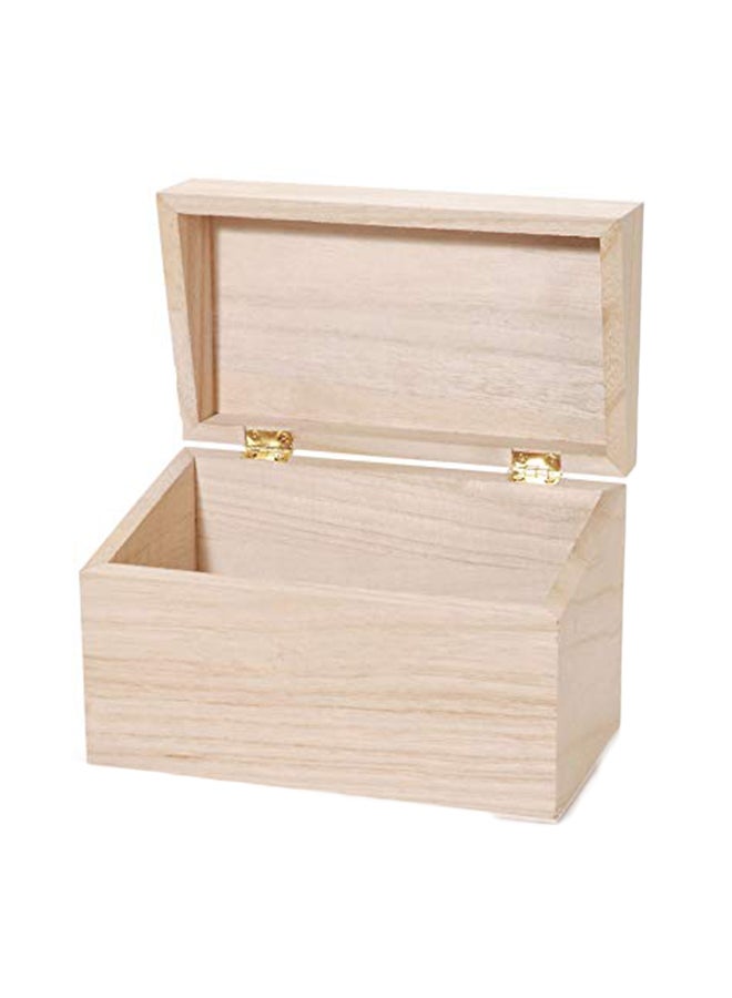 Unfinished Wooden Recipe Box Beige 6inch