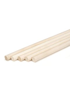 Darice 5-Piece Wooden Craft Dowel Rod Beige 7/16x12inch  - Image 2