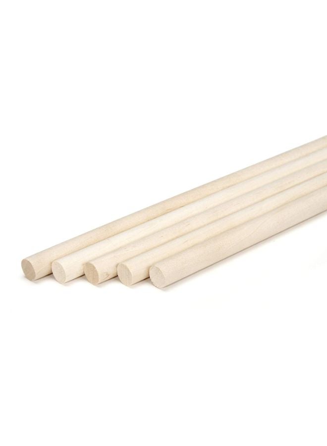Darice - 5-Piece Wooden Craft Dowel Rod Beige 7/16x12inch - Image 1