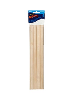 Darice 4-Piece Wooden Craft Dowel Rod Beige 5/8x12inch  - Image 1