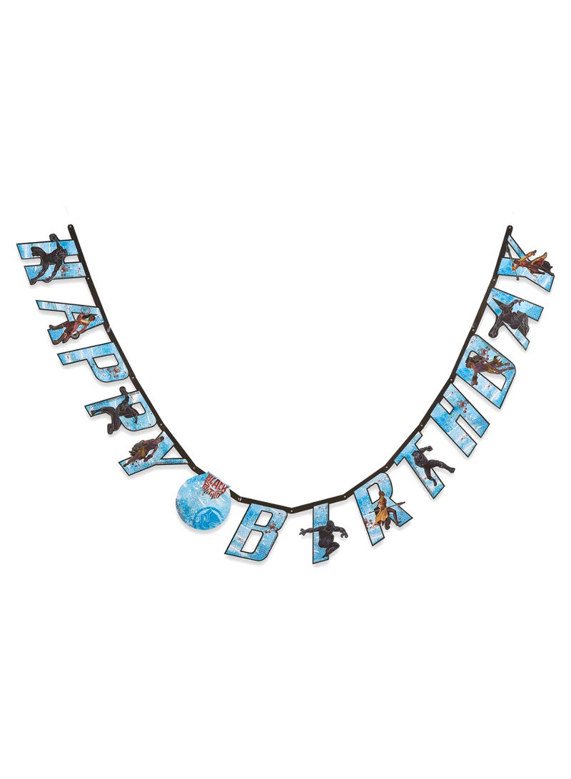 آميريكان جريتنغز لافتة بتصميم عبارة "Panther Birthday Party" يمكن إضافة رقم إليها 10قدم - Image 1