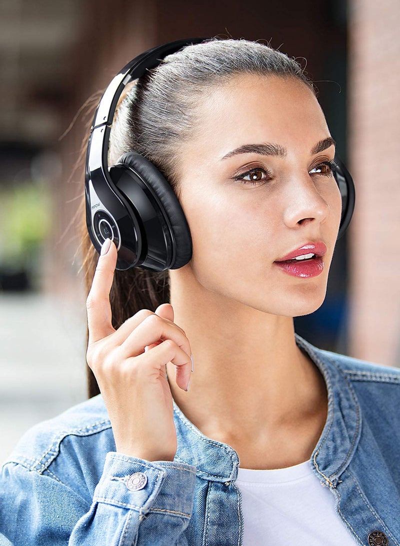 Mpow Stereo Bluetooth Wireless Over-Ear Headphones Black/Silver - Image 3
