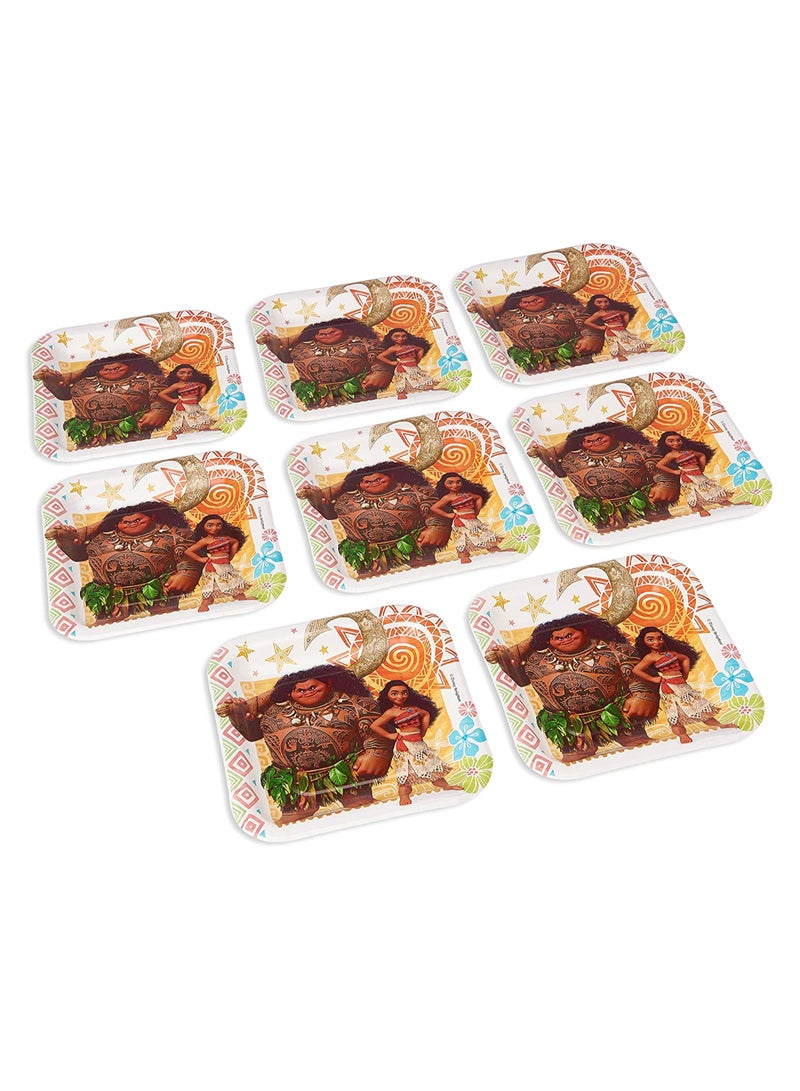 American Greetings 8-Piece Disney Moana Printed Dessert Plate Set 8 x 7inch - Image 1