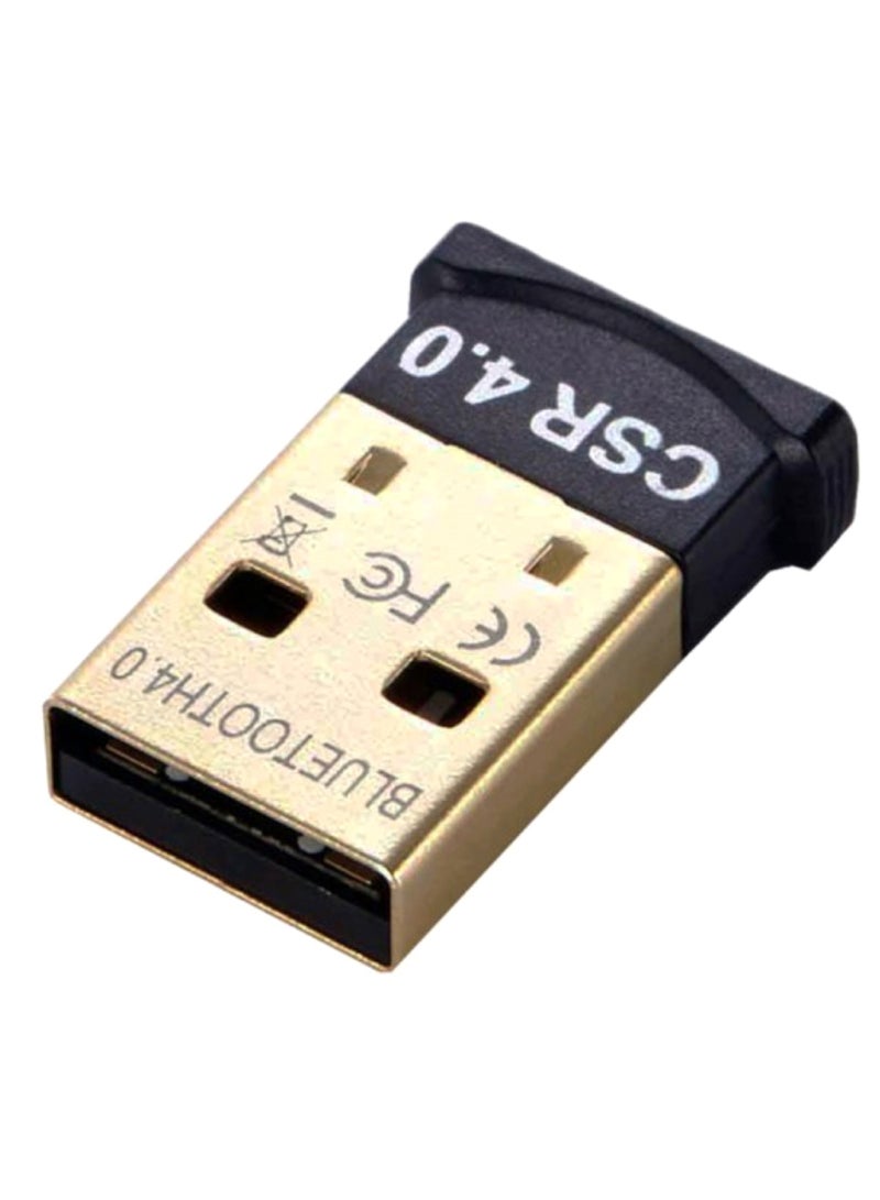 Astrum - CSR 4.0 Adapter With Bluetooth Dongle Receiver Black/Gold - Image 1