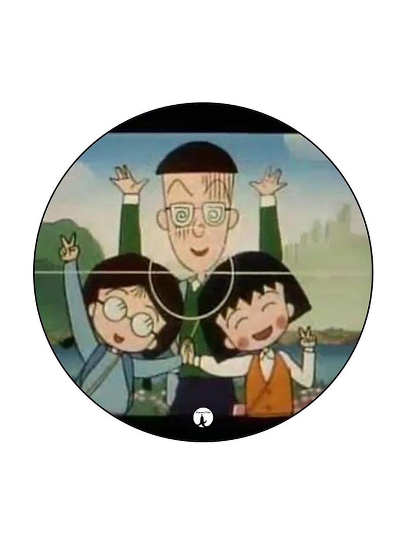 BP Anime Chibi Maruko Chan Printed Round Pin Badge Multicolour - Image 1