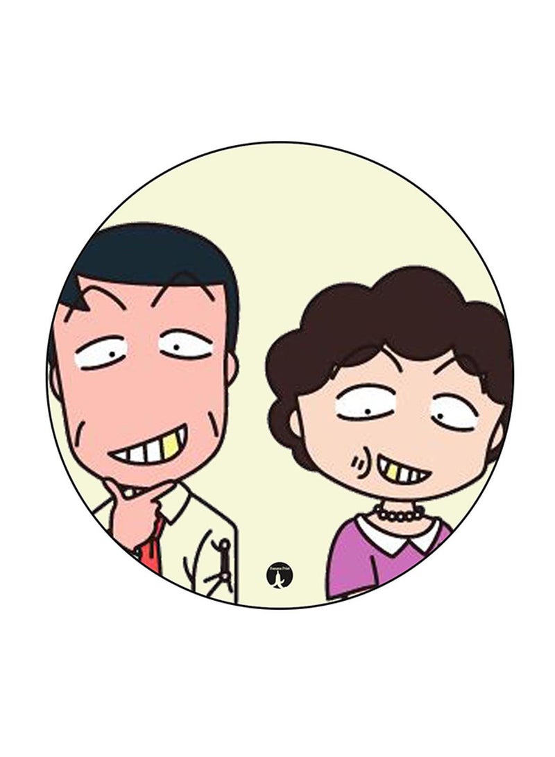 BP Anime Chibi Maruko Chan Printed Round Pin Badge Multicolour - Image 1