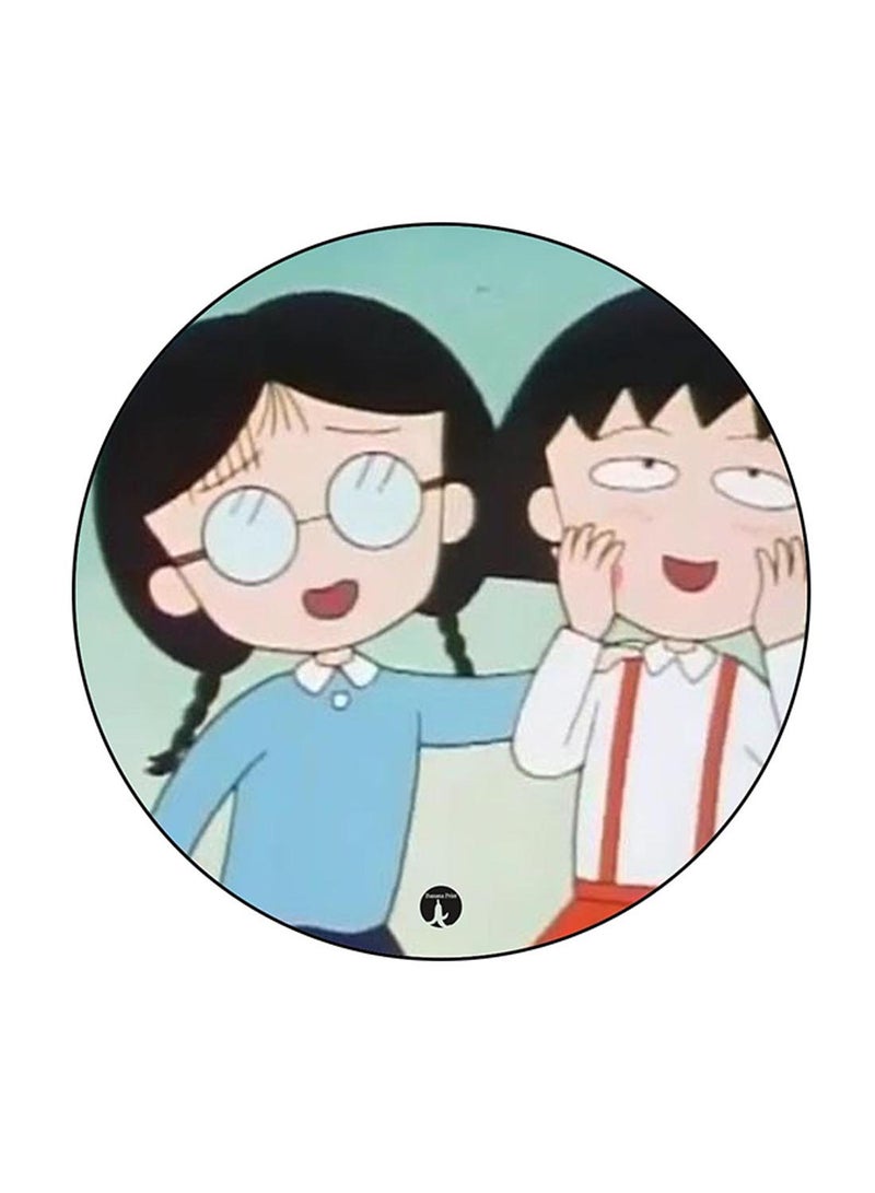 BP Anime Chibi Maruko Chan Printed Round Pin Badge Multicolour - Image 1
