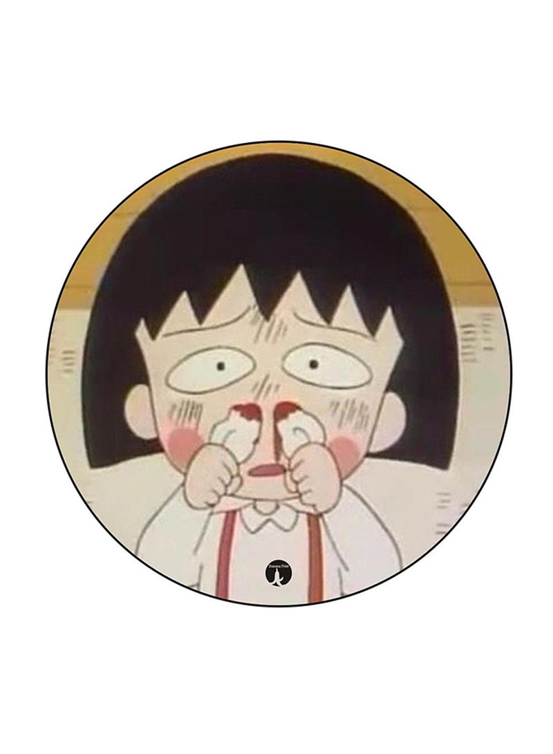 BP Anime Chibi Maruko Chan Printed Round Pin Badge Multicolour - Image 1