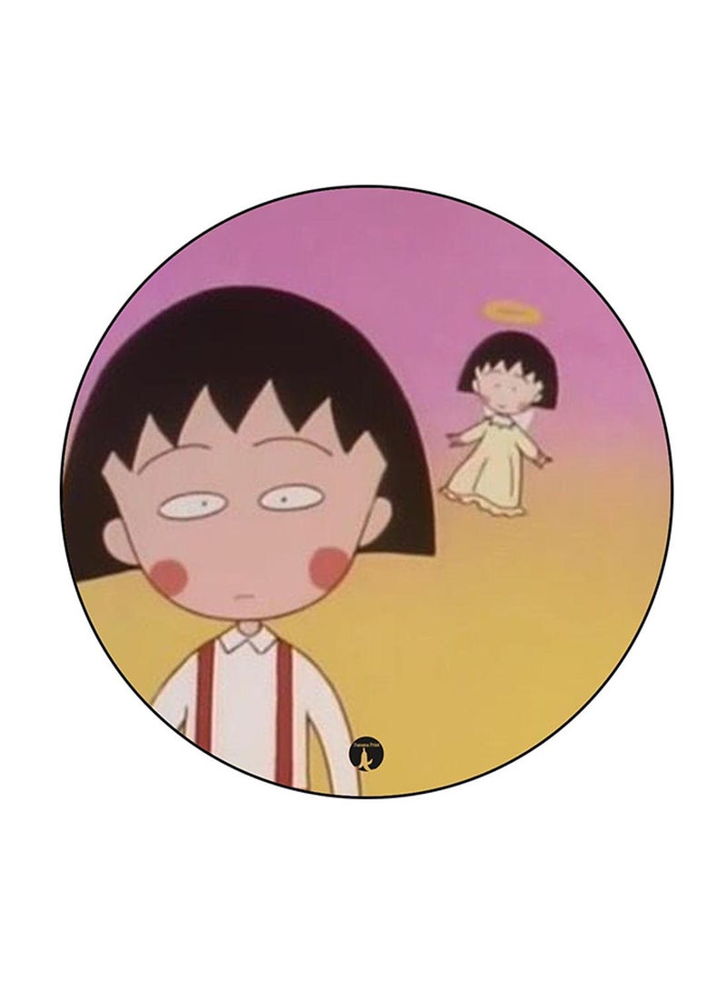 بي بي شارة دبوس بنمط دائري بطبعة مستوحاة من مسلسل الرسوم المتحركة "Chibi Maruko Chan" متعدد الألوان - Image 1