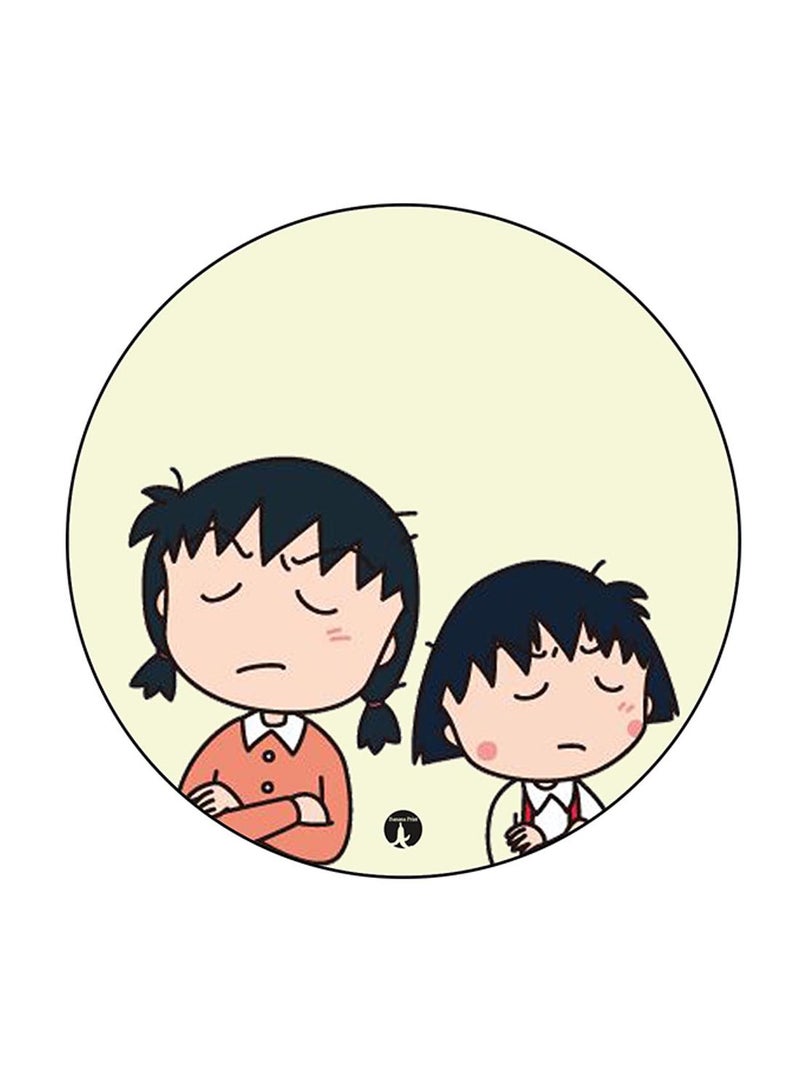 BP Anime Chibi Maruko Chan Printed Round Pin Badge Multicolour - Image 1