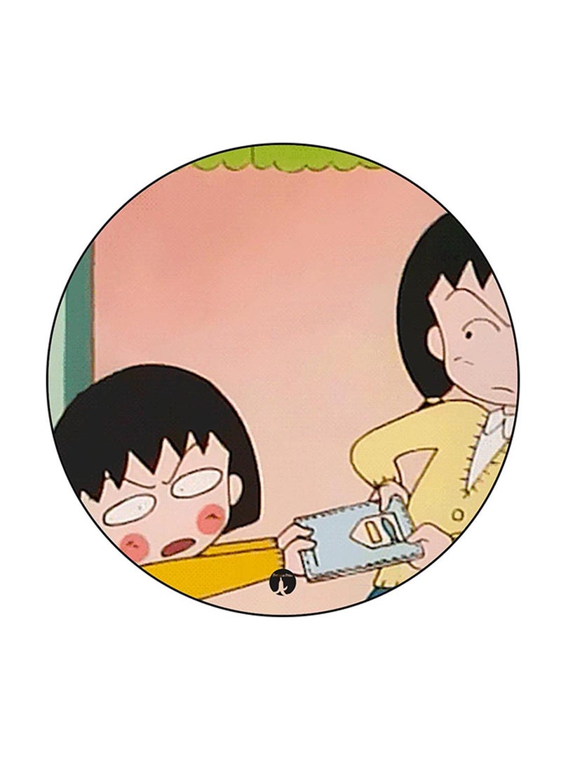 BP Anime Chibi Maruko Chan Printed Round Pin Badge Multicolour - Image 1