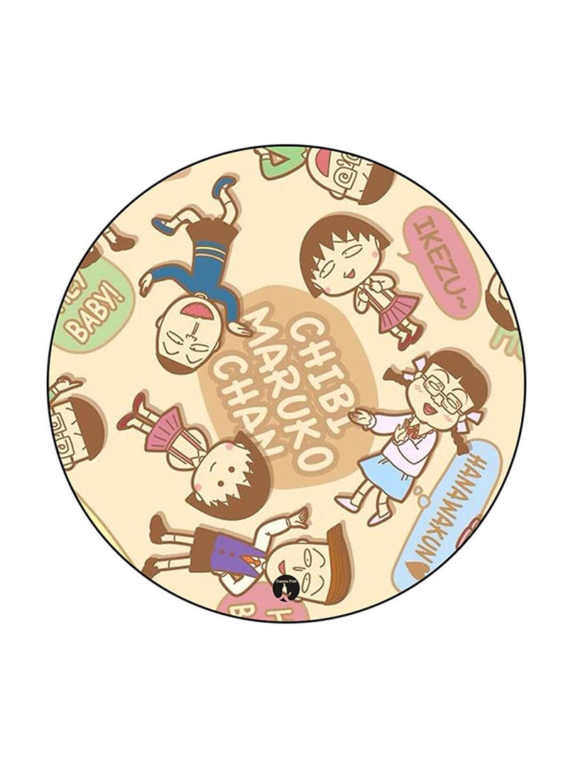 BP Anime Chibi Maruko Chan Printed Round Pin Badge Multicolour - Image 1