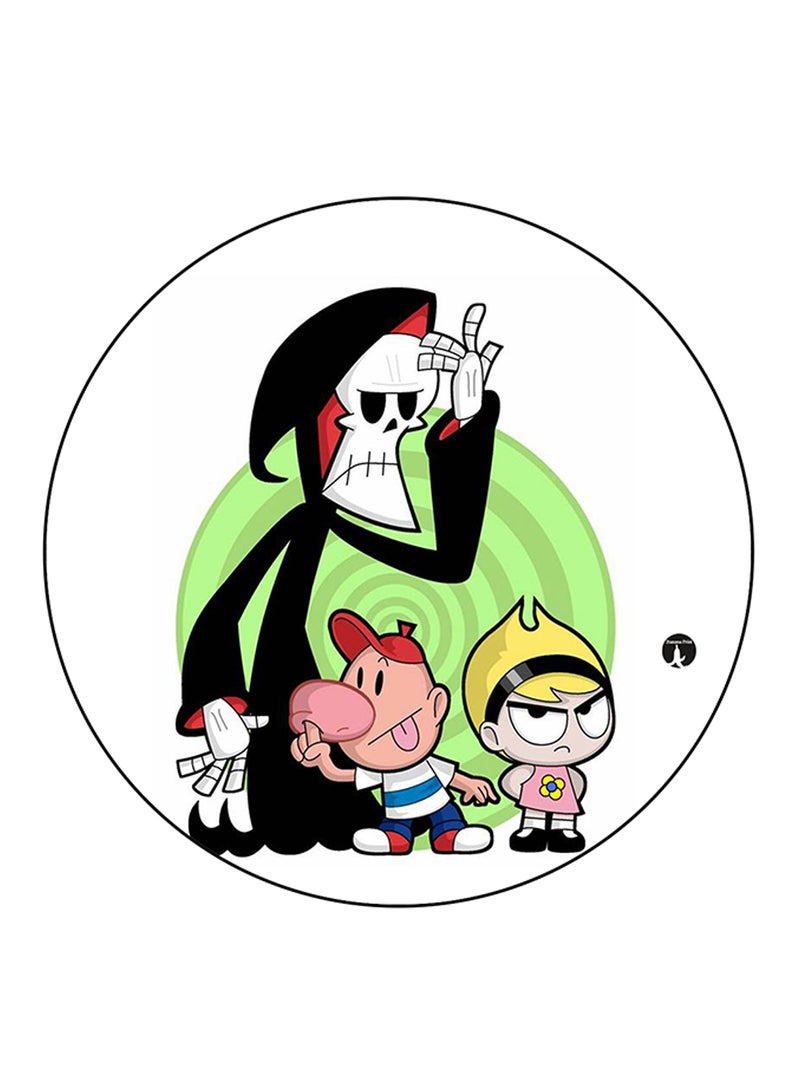 بي بي دبوس مُزين بطبعة بتصميم من مسلسل الرسوم المتحركة "Grim Adventures Of Billy And Mandy" متعدد الألوان - Image 1