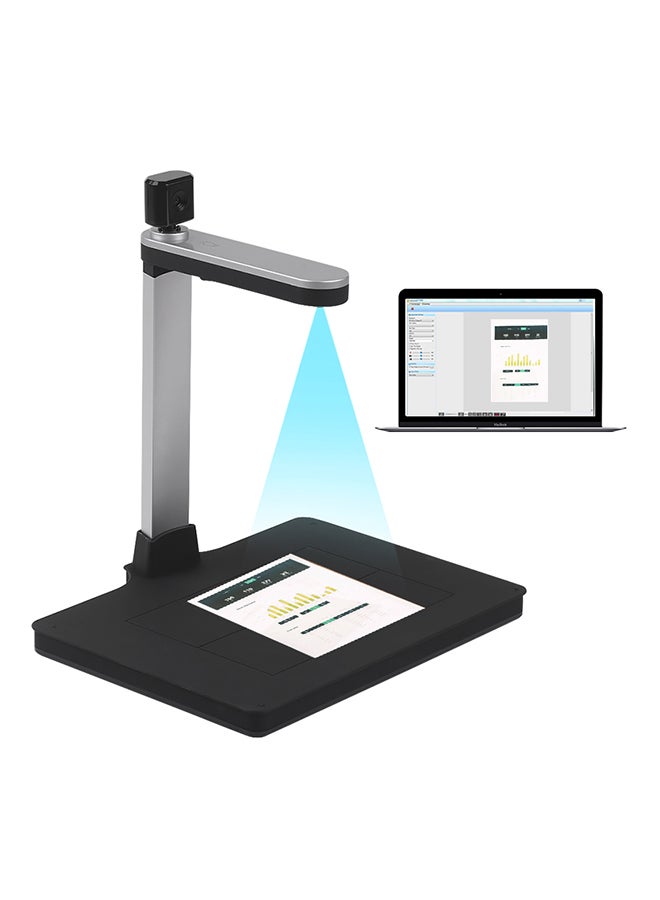 Foldable HD High Speed Book Document 10 Mega-Pixels Scanner Silver/White