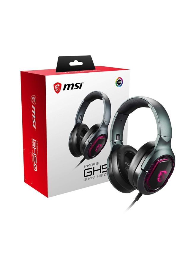 MSI - Immerse GH50 Wired Over-Ear Gaming Headset With Detachable Microphone For PS4/PS5/XOne/XSeries/NSwitch/PC - Image 1