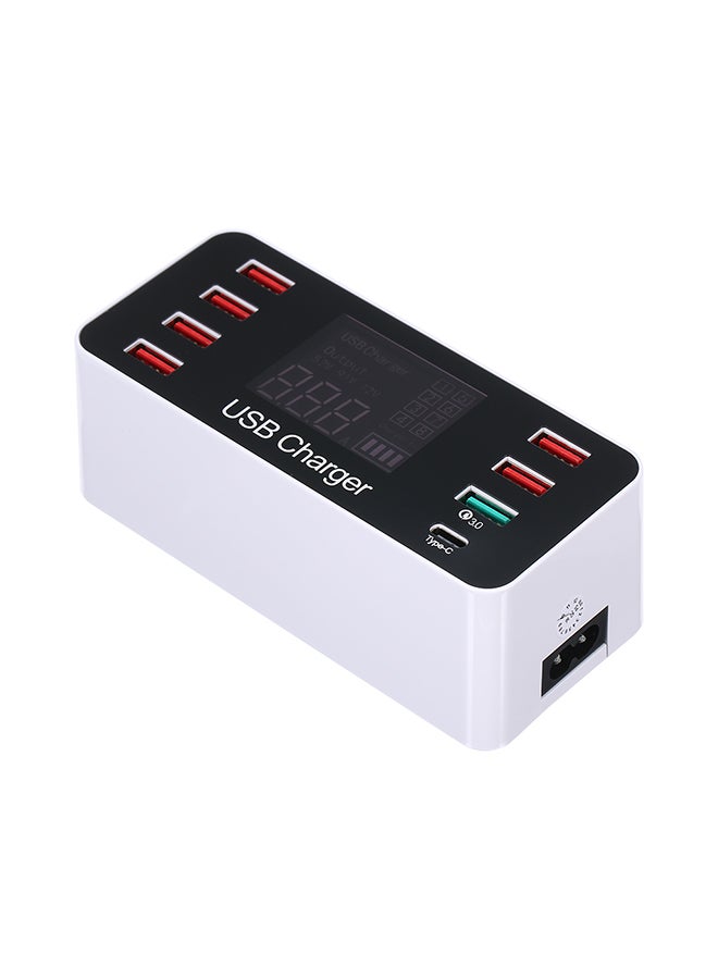 ماركة غير محددة قاعدة شحن ذات 8 منافذ USB أبيض/ أسود  - Image 2
