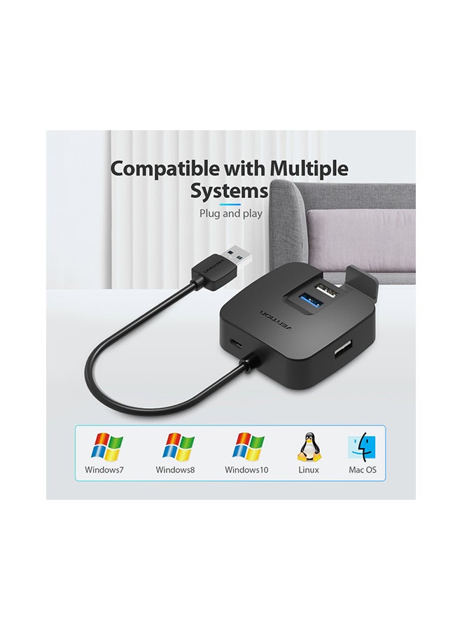 VENTION High Speed USB Hub Black - Image 2