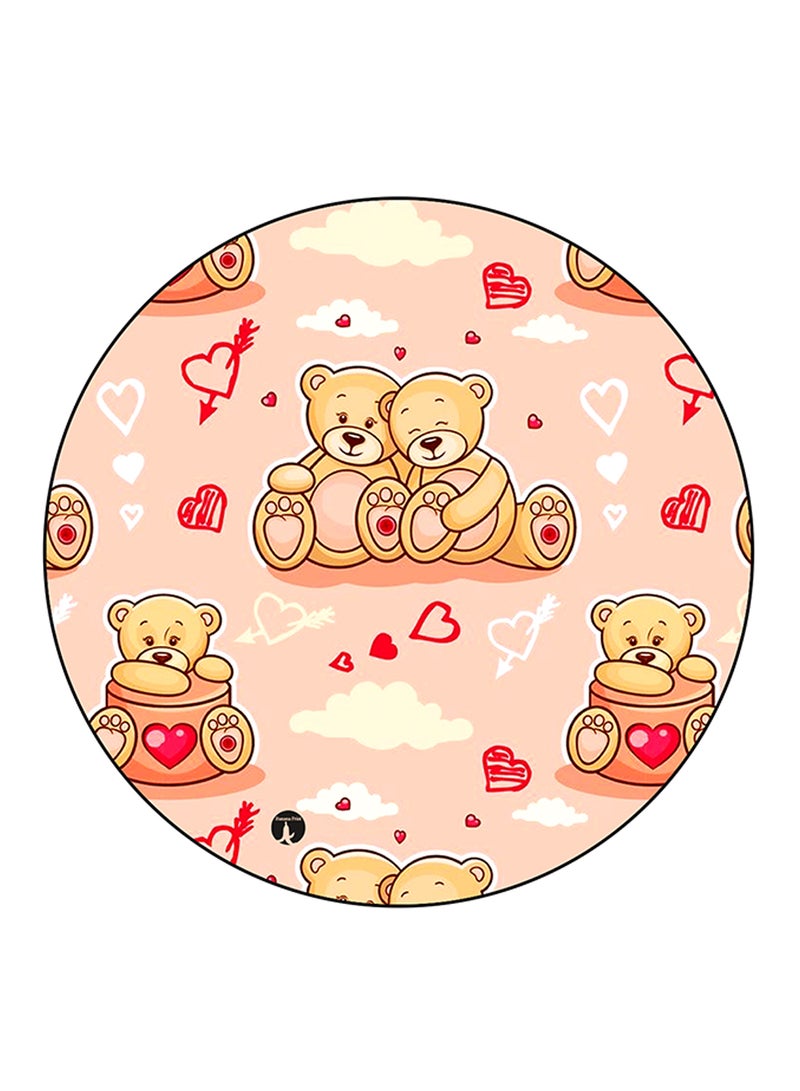 BP Bears Printed Large Round Pin Badge Multicolour - Image 1