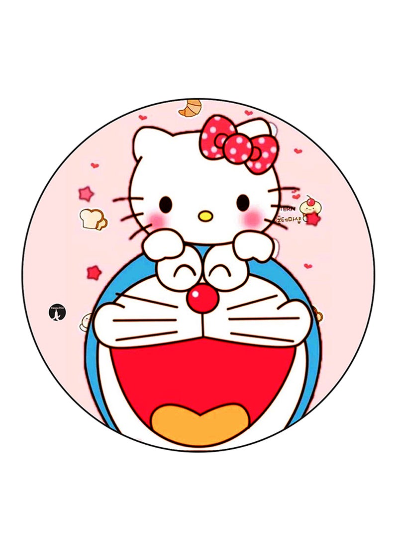 BP - Hello Kitty And Doraemon Printed Large Round Pin Badge Multicolour - Image 1
