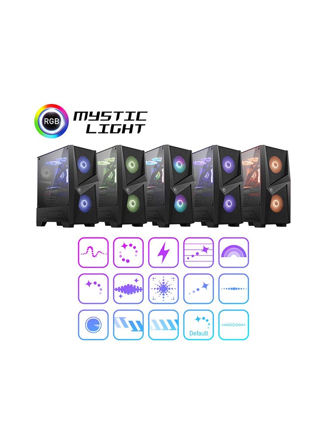 MSI - MAG Forge 100R Mid-Tower Gaming Case, Optimized Airflow, 4mm Tempered Glass, Addressable RGB Fans, ATX/Micro ATX/Mini-ITX Support, Tool-less Design, Front & Top Fan/Radiator Support (Up to 240mm) | 306-7G03R21-809 Black - Image 1