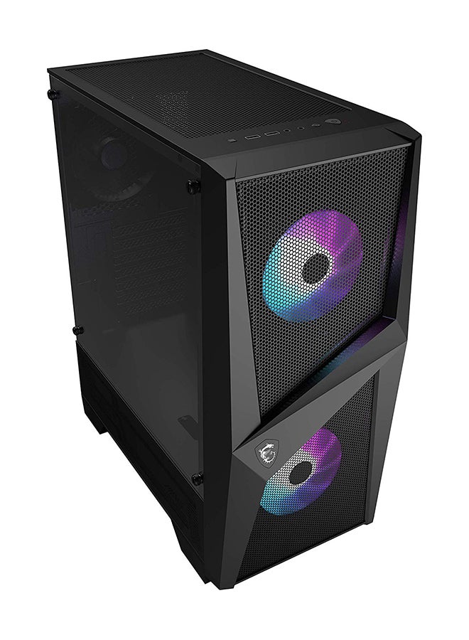 MSI - MAG Forge 100R Mid-Tower Gaming Case, Optimized Airflow, 4mm Tempered Glass, Addressable RGB Fans, ATX/Micro ATX/Mini-ITX Support, Tool-less Design, Front & Top Fan/Radiator Support (Up to 240mm) | 306-7G03R21-809 Black - Image 1