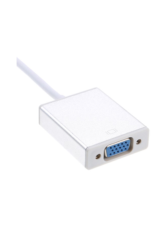 Type-C To Cable Converter USB-C To VGA HDTV Adapter Silver - Image 2
