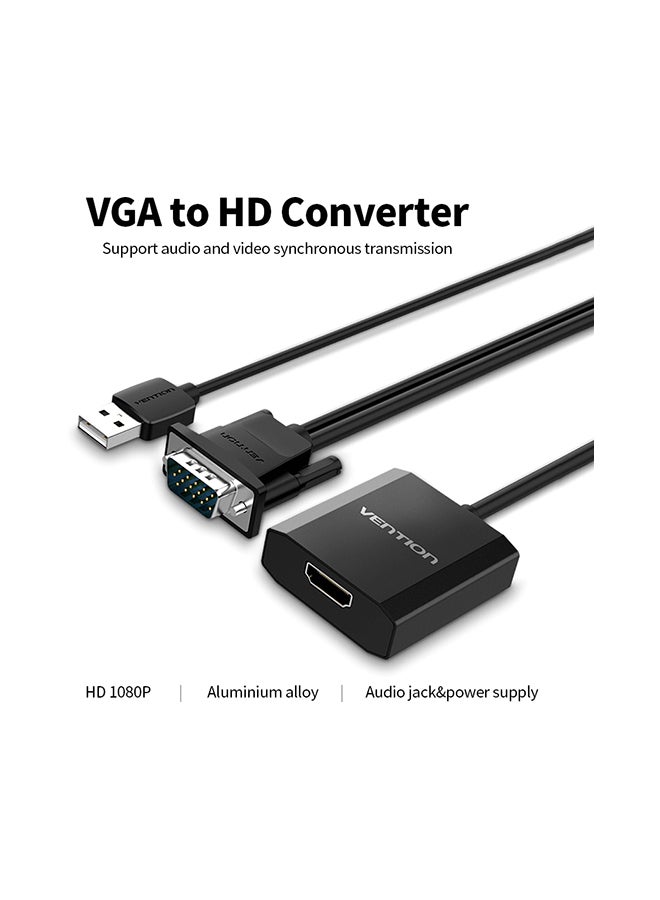 فينشن محول 2 في 1 من VGA إلى HD أسود  - Image 4