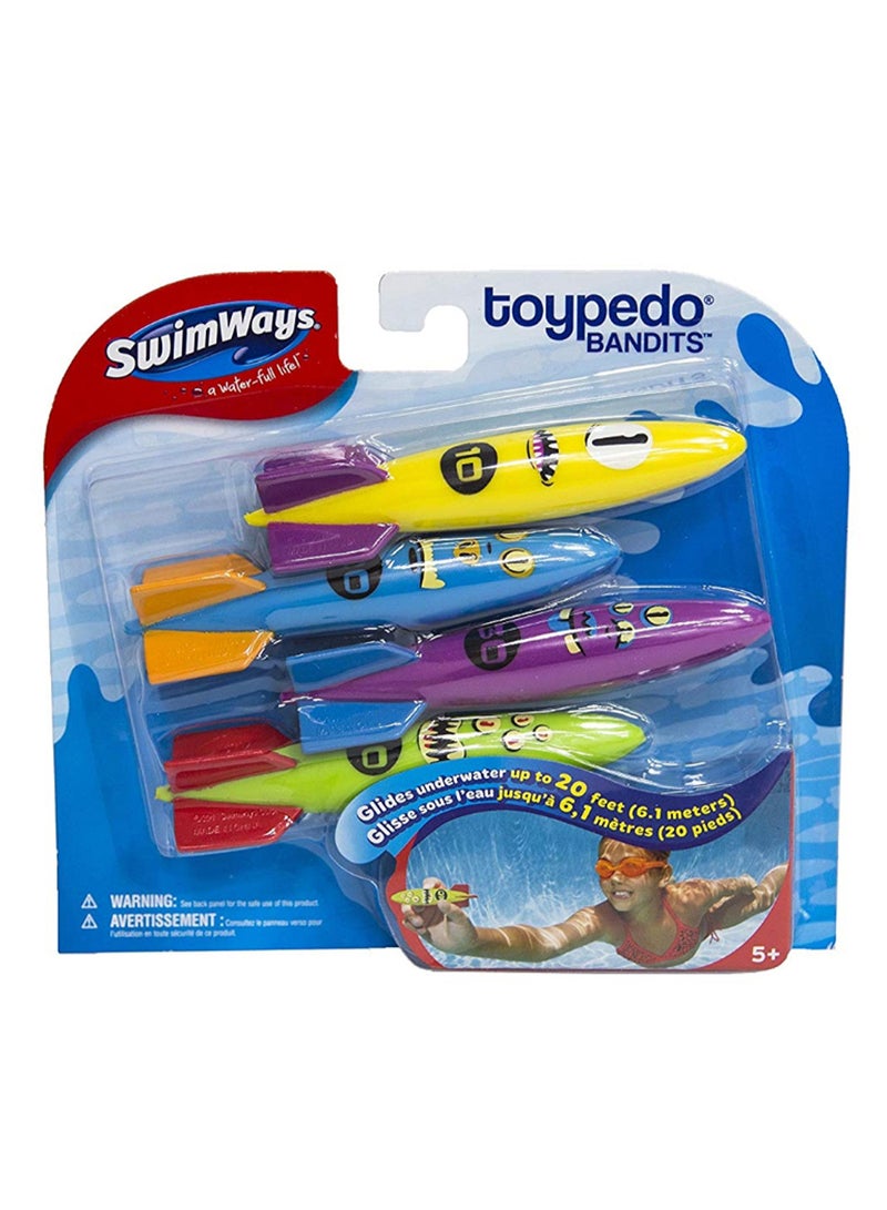 SwimWays 4-Piece Toypedo Bandits Pool Diving Toy Set  - Image 1