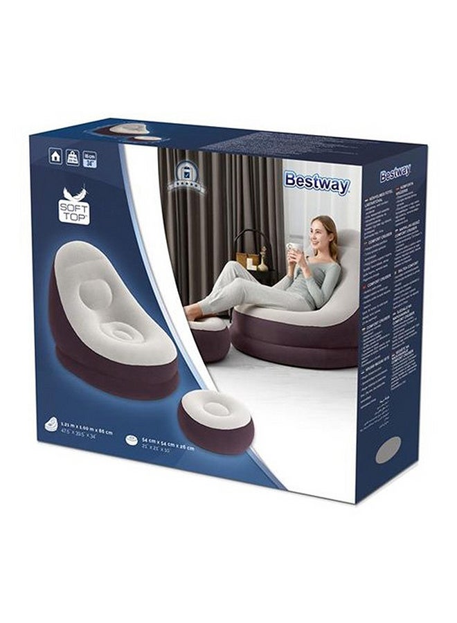 Bestway Comfort Crusier Inflate-a-chair 122x94x81cm  -26-75053 Brown/Grey  - Image 4